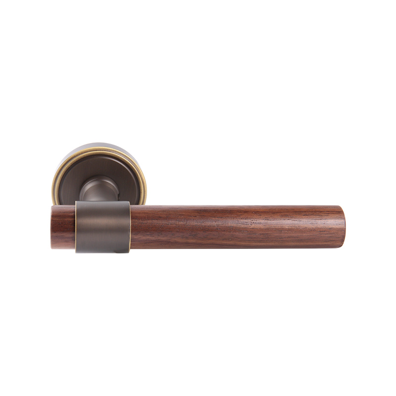 101-212 gaya log minimalis minimalis walnut pintu kayu pegangan kunci pintu split